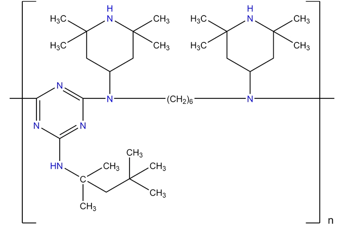 ポリ [[6-[1,1,3,3-テトラメチルブチル) アミノ]-1,3,5-トリアジン-2,4-ジイル][(2,2,6,6-テトラメチル4-ピペリジニル) イミノ]-1,6-ヘキサンジイル [(2,2,6,6-テトラメチル-4-ピペリジニル) imino]])