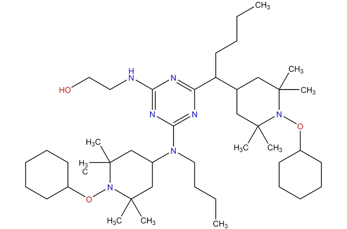 シクロヘキサンおよび過酸化N-butyl-2との2-アミノエタノール反応生成物、2,6,6-テトラメチル-4-ピペリジナミン-2,4,6-トリクロロ-1,3,5-トリアジン反応生成物