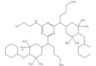シクロヘキサンおよび過酸化N-butyl-2との2-アミノエタノール反応生成物、2,6,6-テトラメチル-4-ピペリジナミン-2,4,6-トリクロロ-1,3,5-トリアジン反応生成物